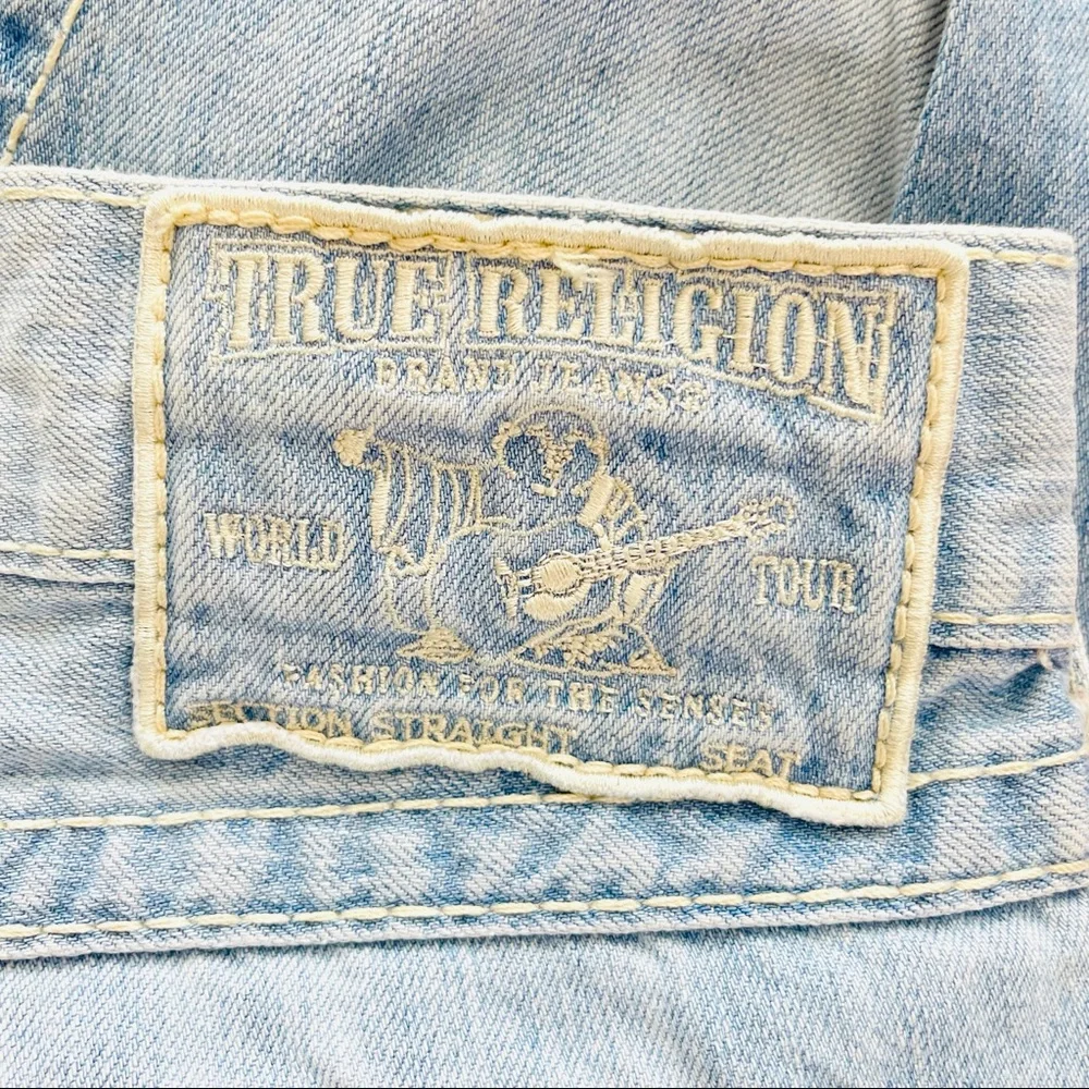 True Religion Section Straight Jeans Mens 38‎ x33 Blue USA Made